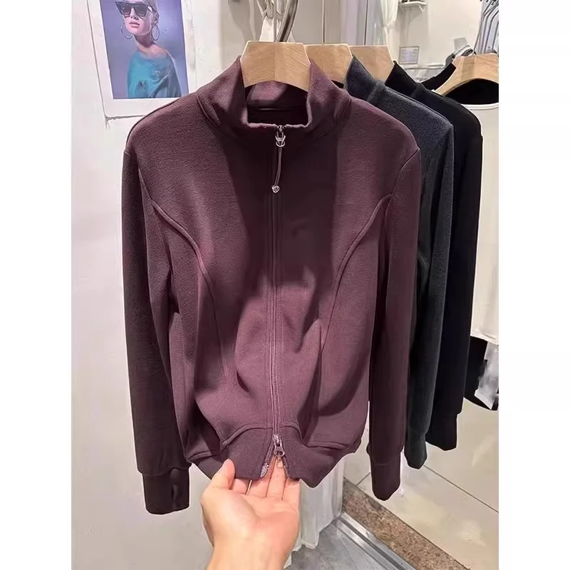 

Thickened American Retro Long Sleeve Sweatshirt Zipper Double Head Cardigan for Men And Women Winter Warm Polyester Fiber