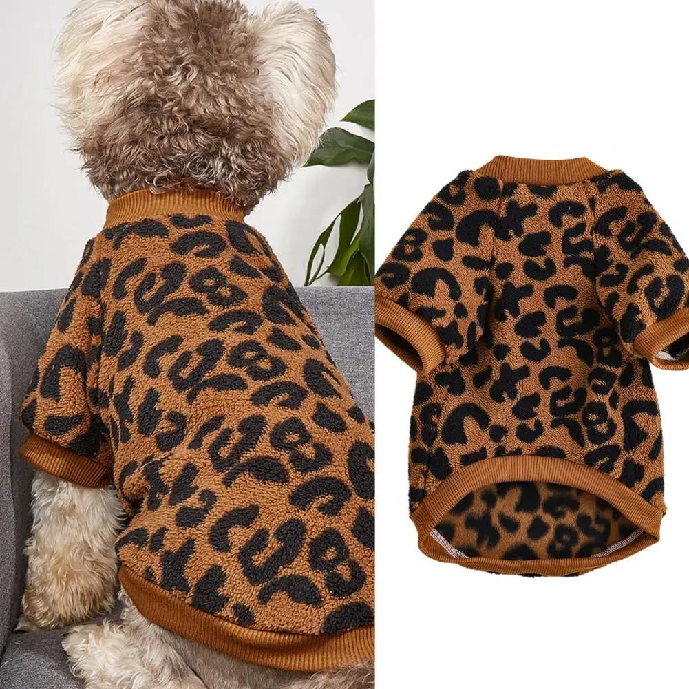 Pet Clothes Polyester All-match Coffee Solor Fade-resistant Printed Dog Cat Warm Pullover Decor Dog Outfit Wear Resistant