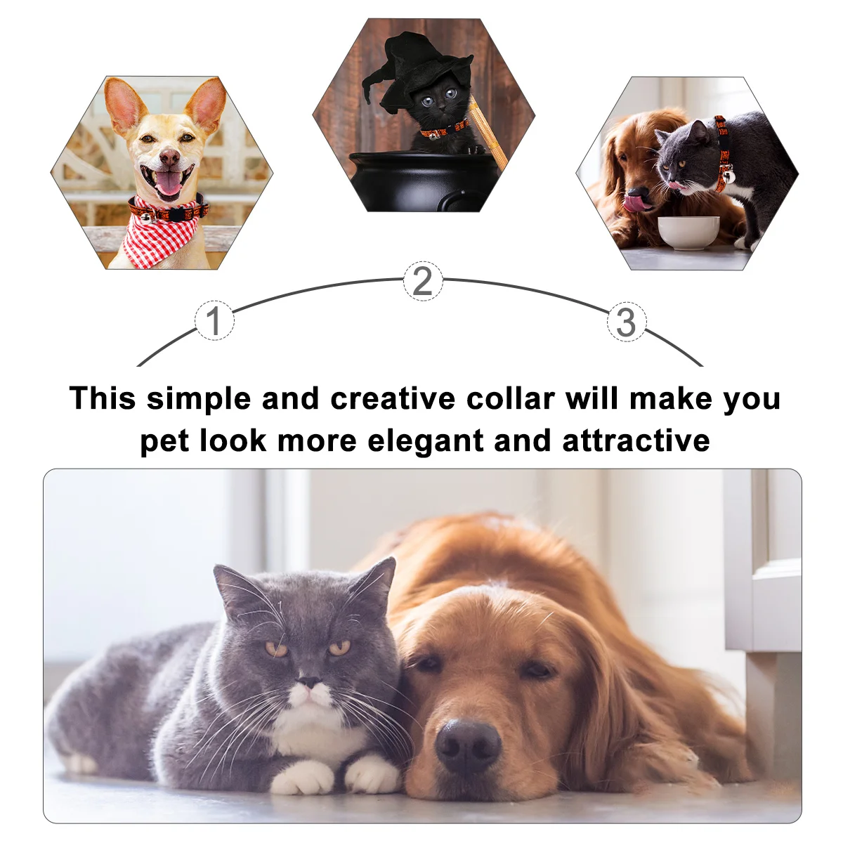 

1Pcs Halloween Dog Collar Adjustable Lightweight Cloth Stylish Breathable Safe Buckle Pet Collar Pet Collars Dog Collars