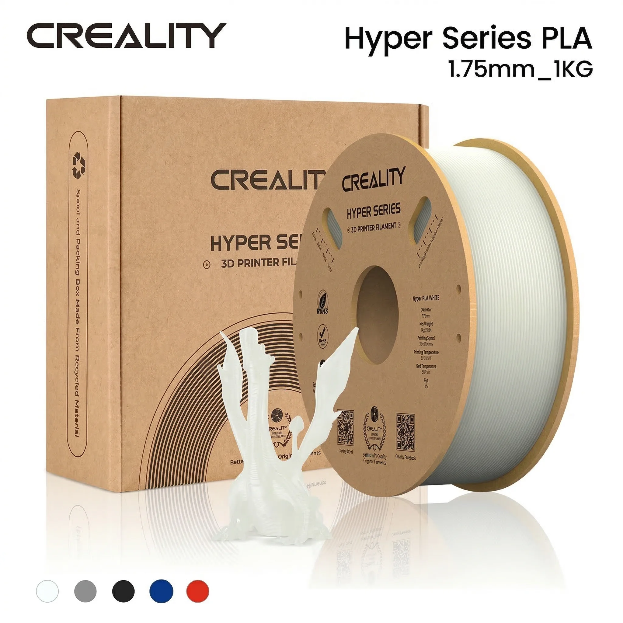 

CREALITY Hyper Series PLA Filament 1.75mm High Flow Fast Cooling High Precision for FDM 3D Printers Fast Shipping Big Sale