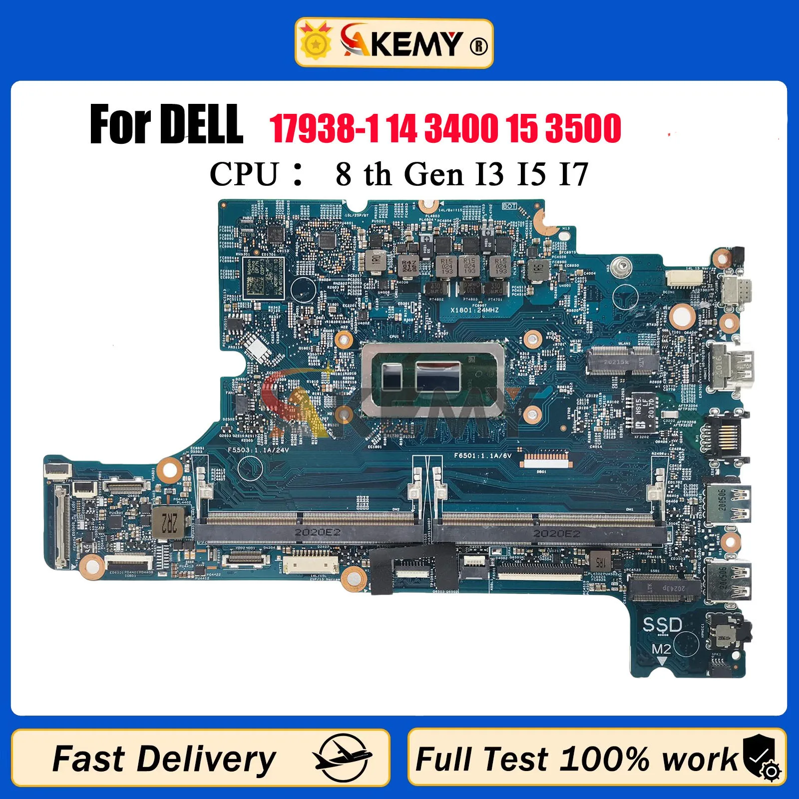 

CN-0X7J0V 0X7J0V 0K3FRD Mainboard FOR DELL Latitude 3400 3500 Notebook Laptop Motherboard with i3 i5 i7 cpu 100% Tested OK