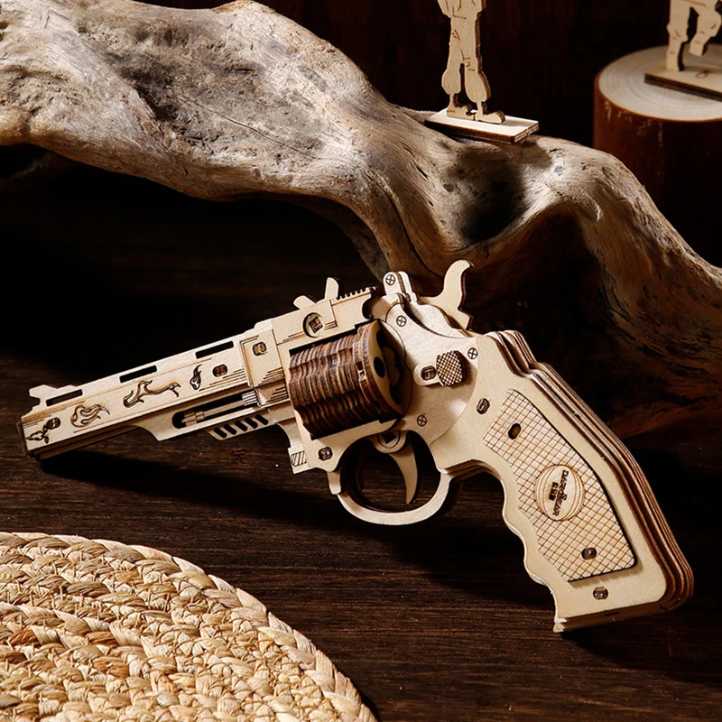 Pädagogischer Gummibandwerfer aus Holz – 3D-Montage-Puzzlespielzeug, STEM-Bausteine für die Hand-Auge-Koordination