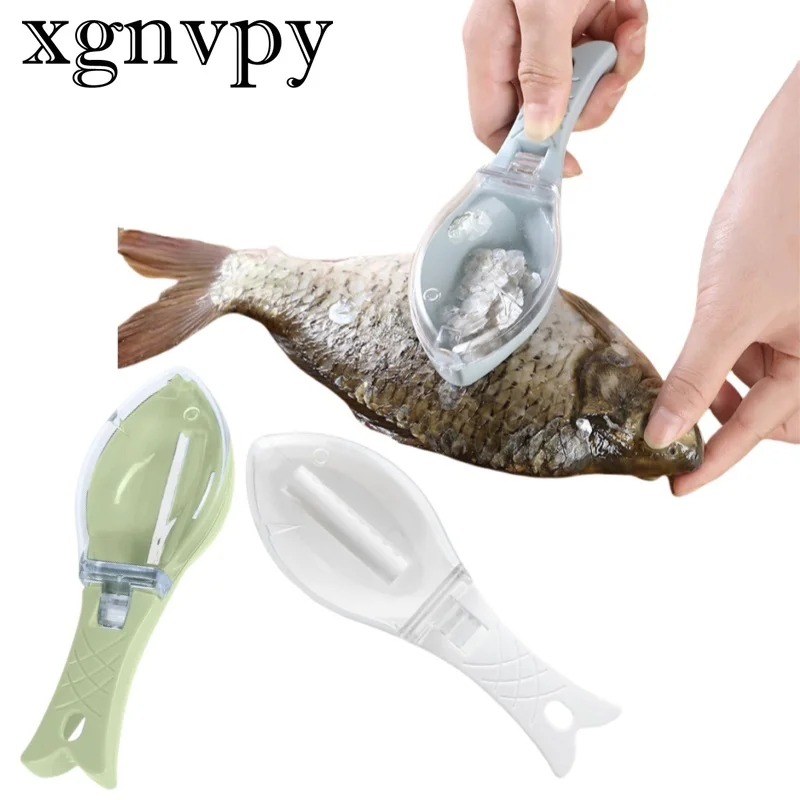 Xgnv- جهاز تقشير قشور الأسماك المنزلي بغطاء ، أواني المطبخ ، قتل الأسماك ، يدويًا لتوسيع نطاق المكشطة ، ضرب السكين ، 2 ks #1