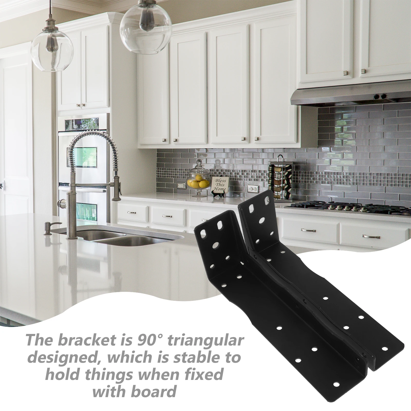 

2pcs Heavy Duty Wall Mounted Shelf Brackets Metal Angle Bracket For Wood Shelves Kitchen Bookshelf Support Cold Rolled Steel