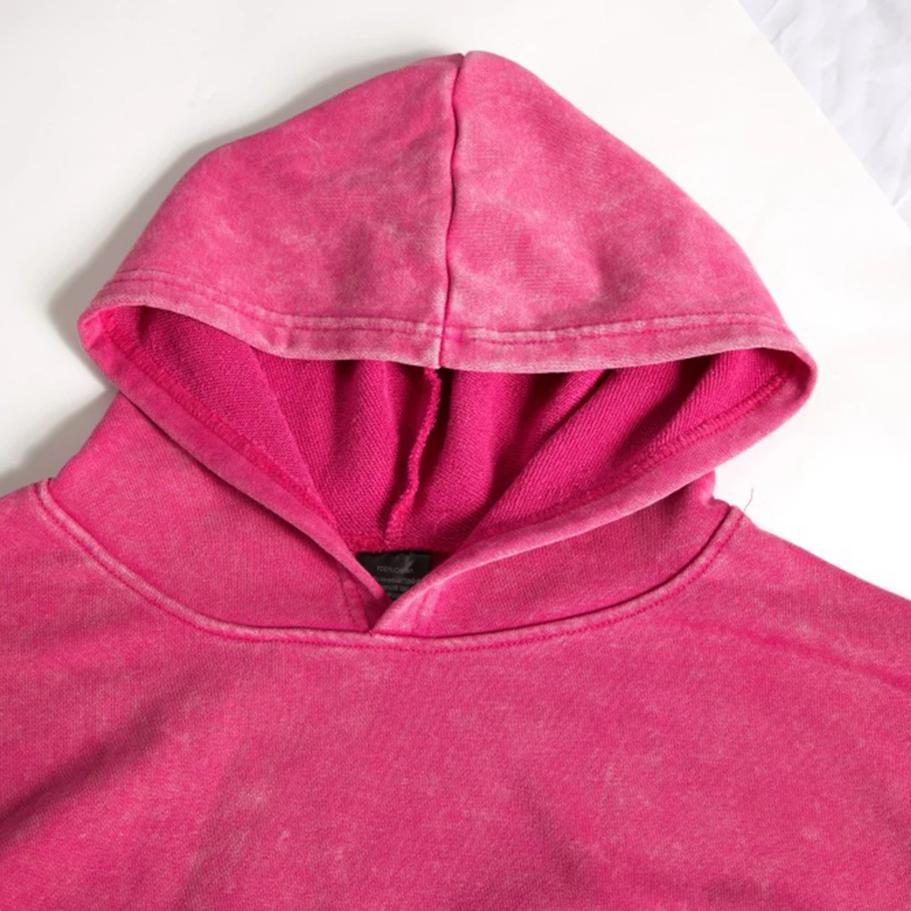 O que é a matéria com estampa de cachorro feminino lavado com capuz vintage bolso moletom solto oversize quadrinhos multicolorido streetwear