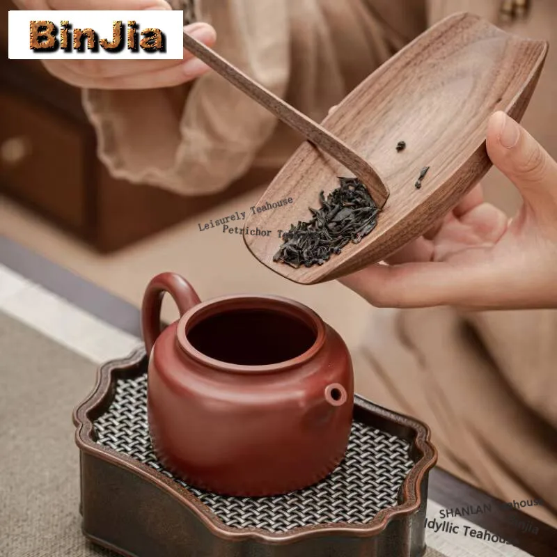 Zen Walnut Solid Wood Tea Scoop Ancient Tea Infuser Spoons Shovel Chahe Awakening Tea Ladle Puer Tea Items Supplies Decoration