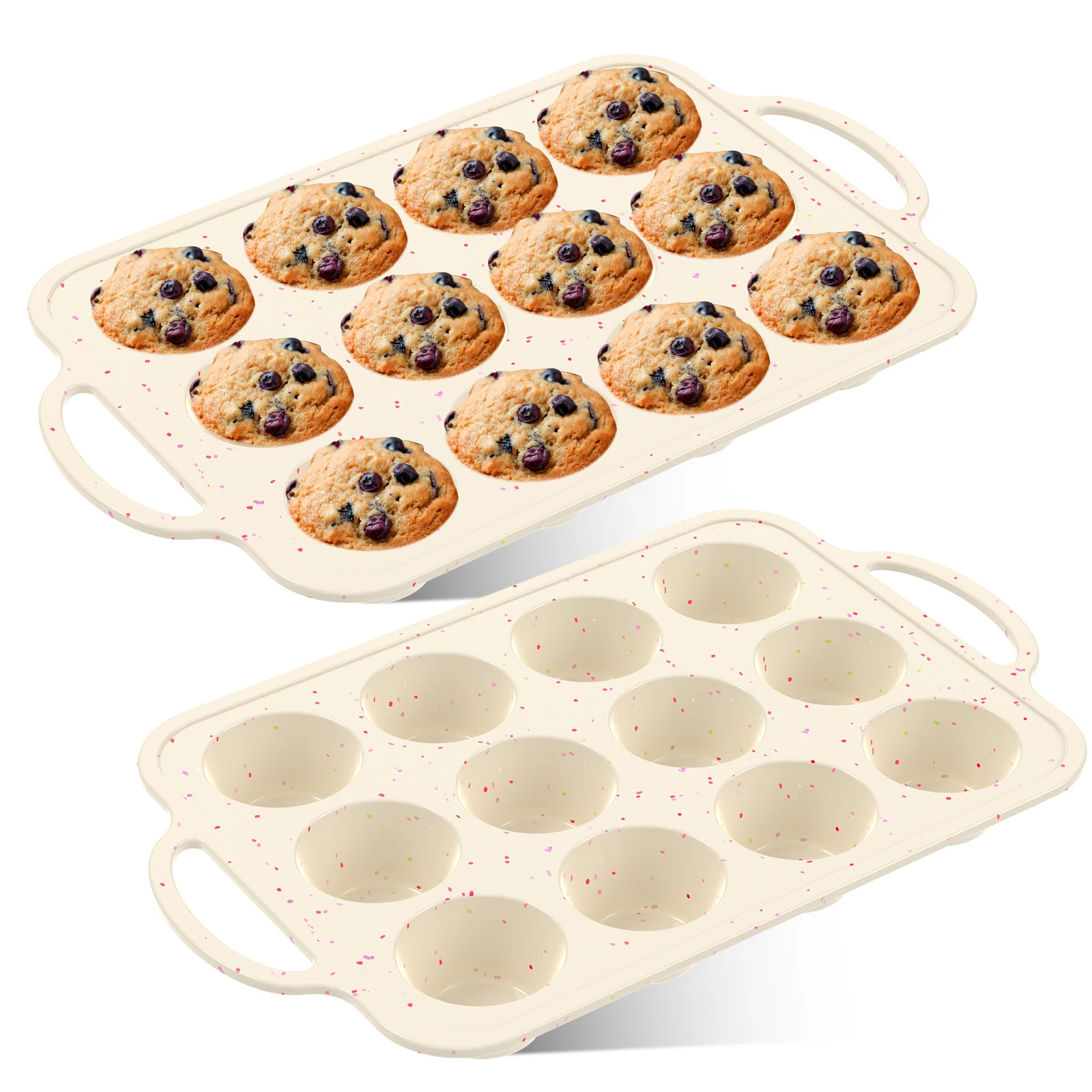 Silicone Air Fryer Muffin Pan for Baking Non-Stick Air Fryer Egg Mold Cupcake Regular Muffin Mould Egg Bites Mold for Air Fryer
