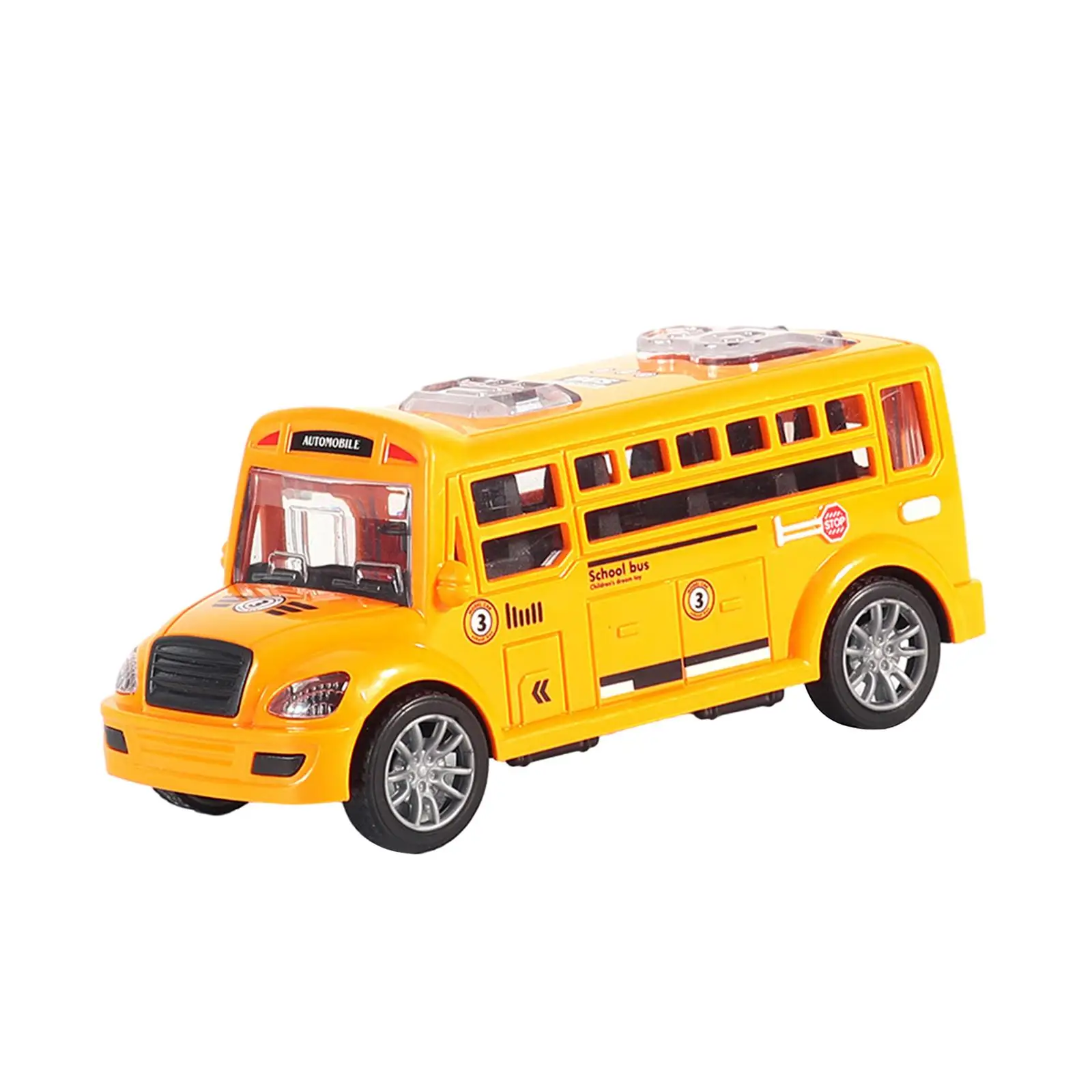 5x School Bus Toy Model Pull Back Bus Children's Car Toy Inertia Car Preschool Kids Birthday Gift