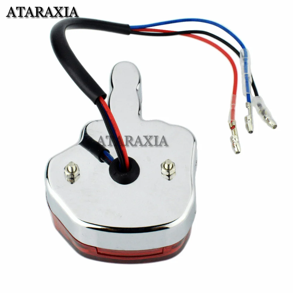 Motorcycle Mini LED Middle Finger LED Taillight Rear Brake Stop Lamp bike For Universal Cafe Racer Bobber Choppers view 4