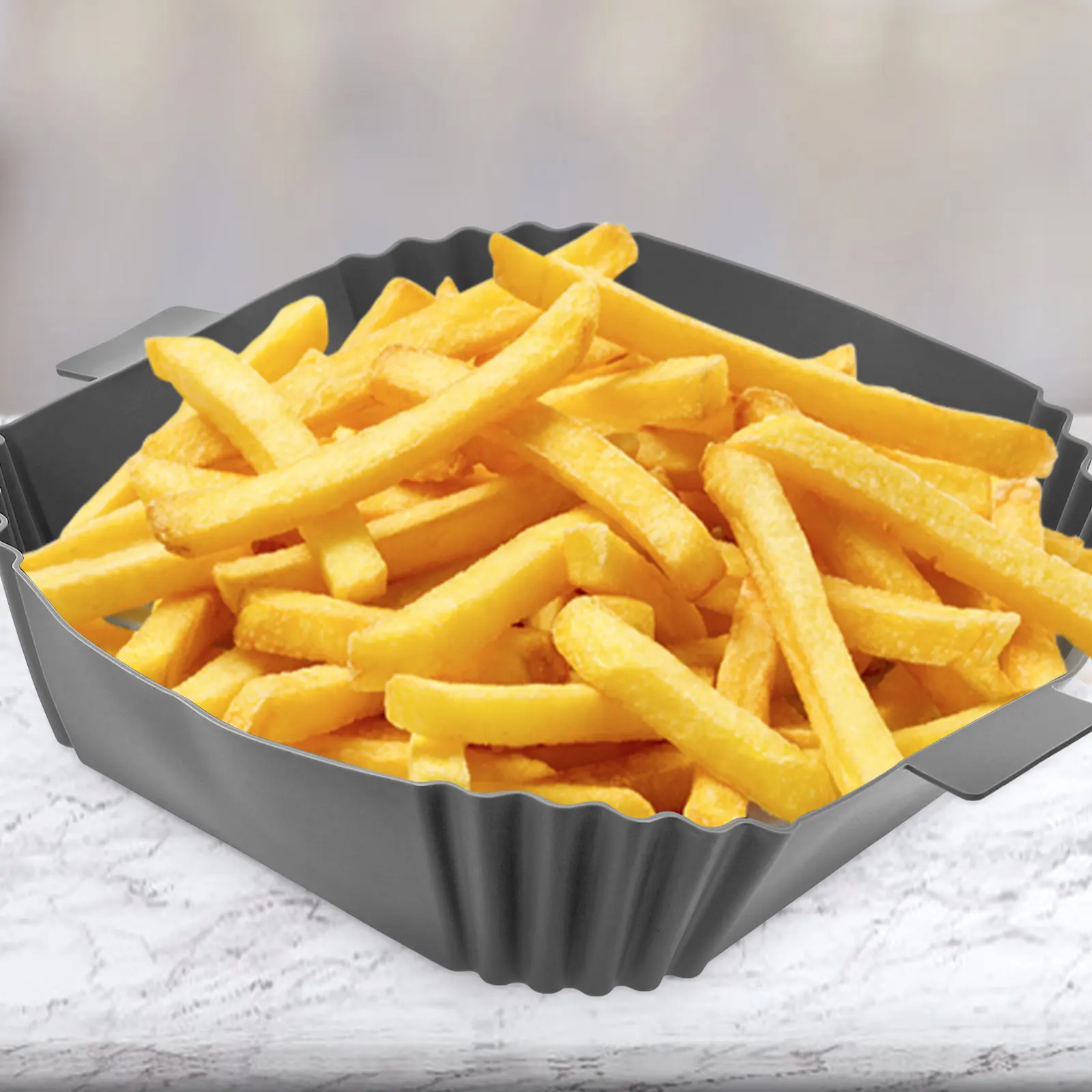 Многоразовый силиконовый коврик для аэрофритюрницы с антипригарным покрытием, термостойкий, для выпечки, для аэрофритюрниц, кастрюль, приготовления на пару, пельменей, димсамов, булочек