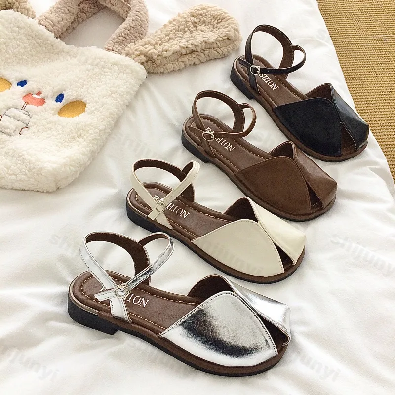 

Women's Sandals Comfortable Retro Summer Sandals Buckle 2025 Roman Shoes Breathable Non Slip Outdoor Female Beach Flat Shoes
