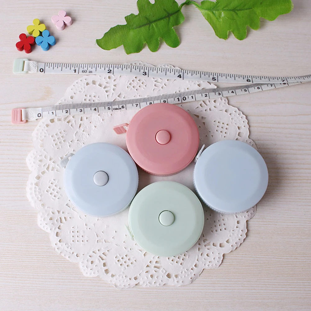 1Pcs 150cm Tape Measures Portable Retractable Ruler Children Height Ruler Centimeter Inch Roll Tape Sewing Tailor