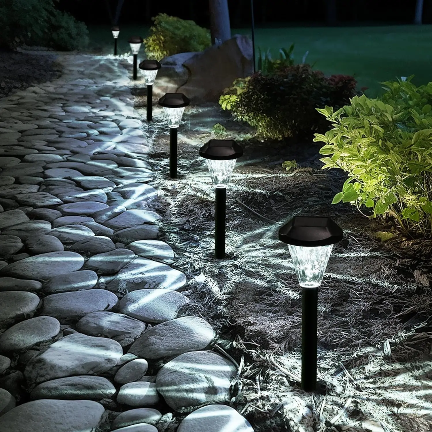 

10 Pack Solar Lights Outdoor Waterproof - Upgraded Pathway Lights for Patio, Lawn, Garden