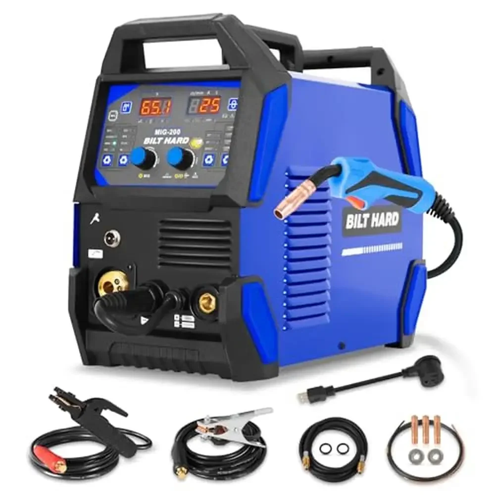 200A 4-In-1 Welding Machine MIG/Flux Core/Lift TIG/Stick IGBT Inverter 110V/220V Multi-Process Welder with Stable Arc & Welding