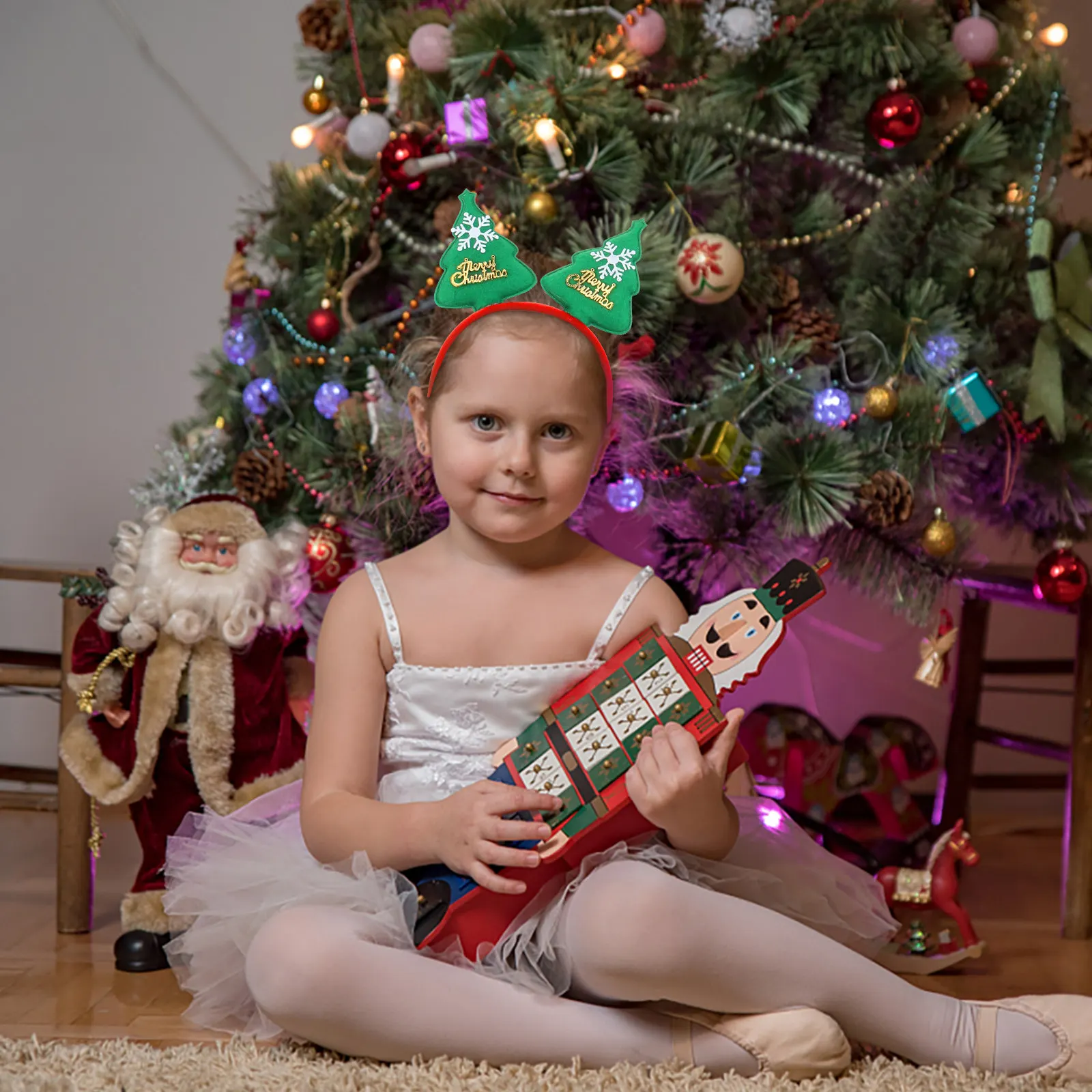 

9Pcs Christmas Headband Cute Lightweight Non-Fading Comfortable Party Hair Bands Headdress for Adults Fun Festival