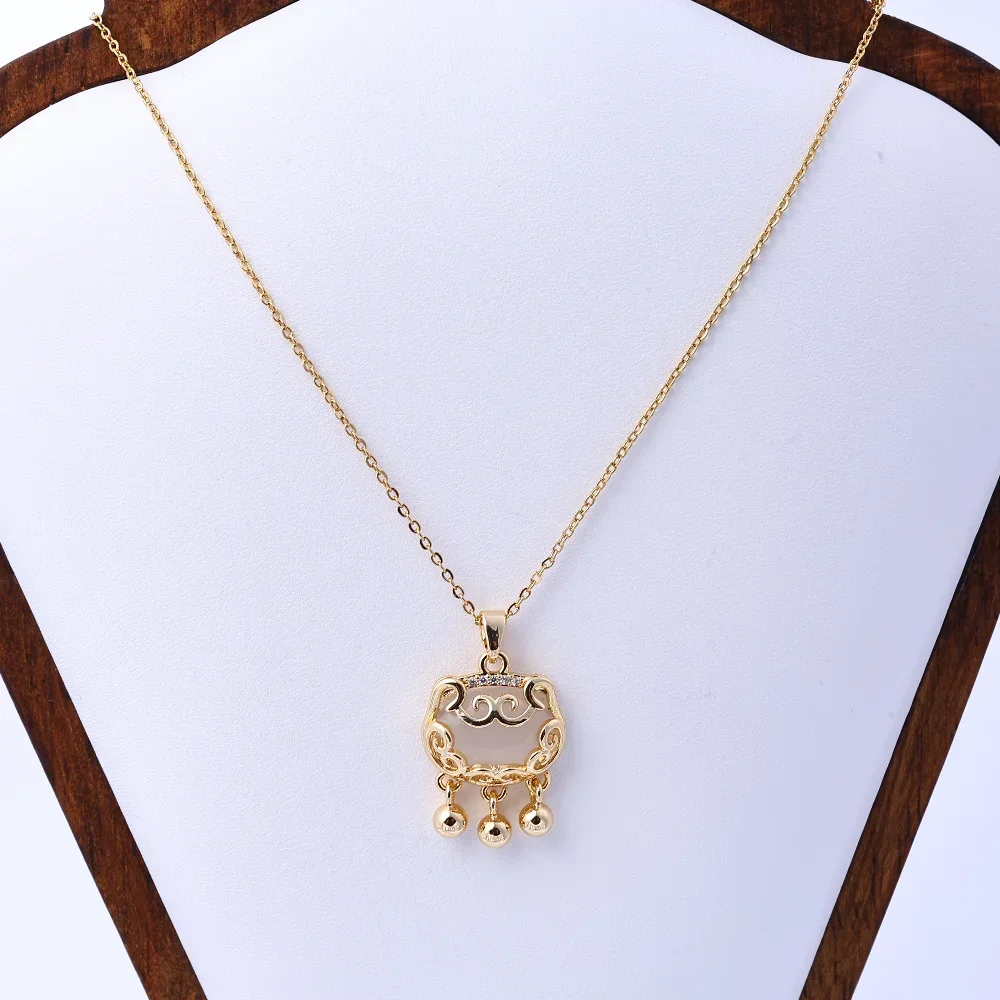 Bellissima collana da donna, catena con clavicola in pietra occhio di gatto che non sbiadisce in acciaio al titanio con chiusura di sicurezza, Desi di nicchia di lusso leggero