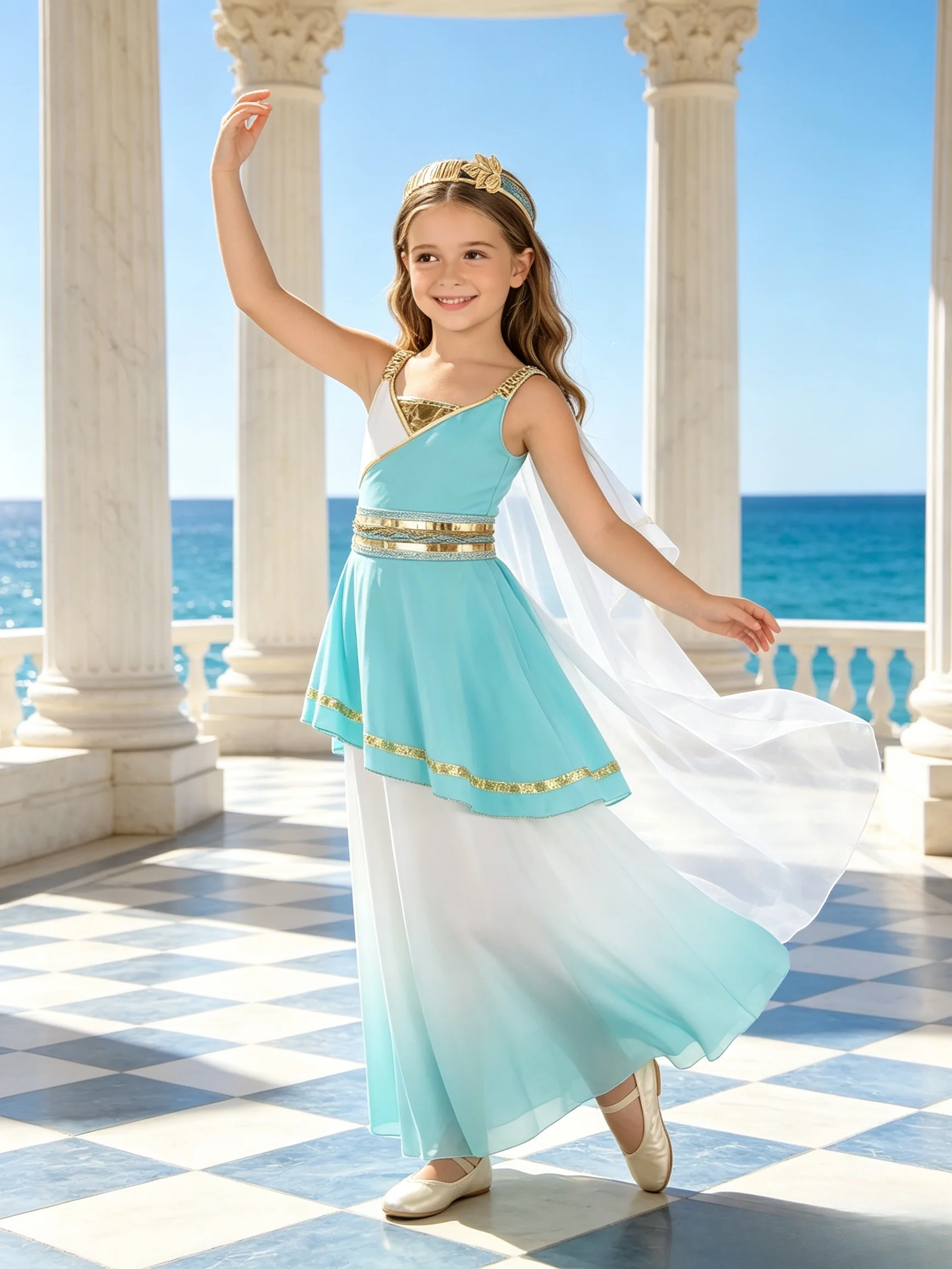 Disfraz de Diosa Griega Antigua para Niñas, Vestido de Princesa Romana para Niños, para Cosplay de Halloween