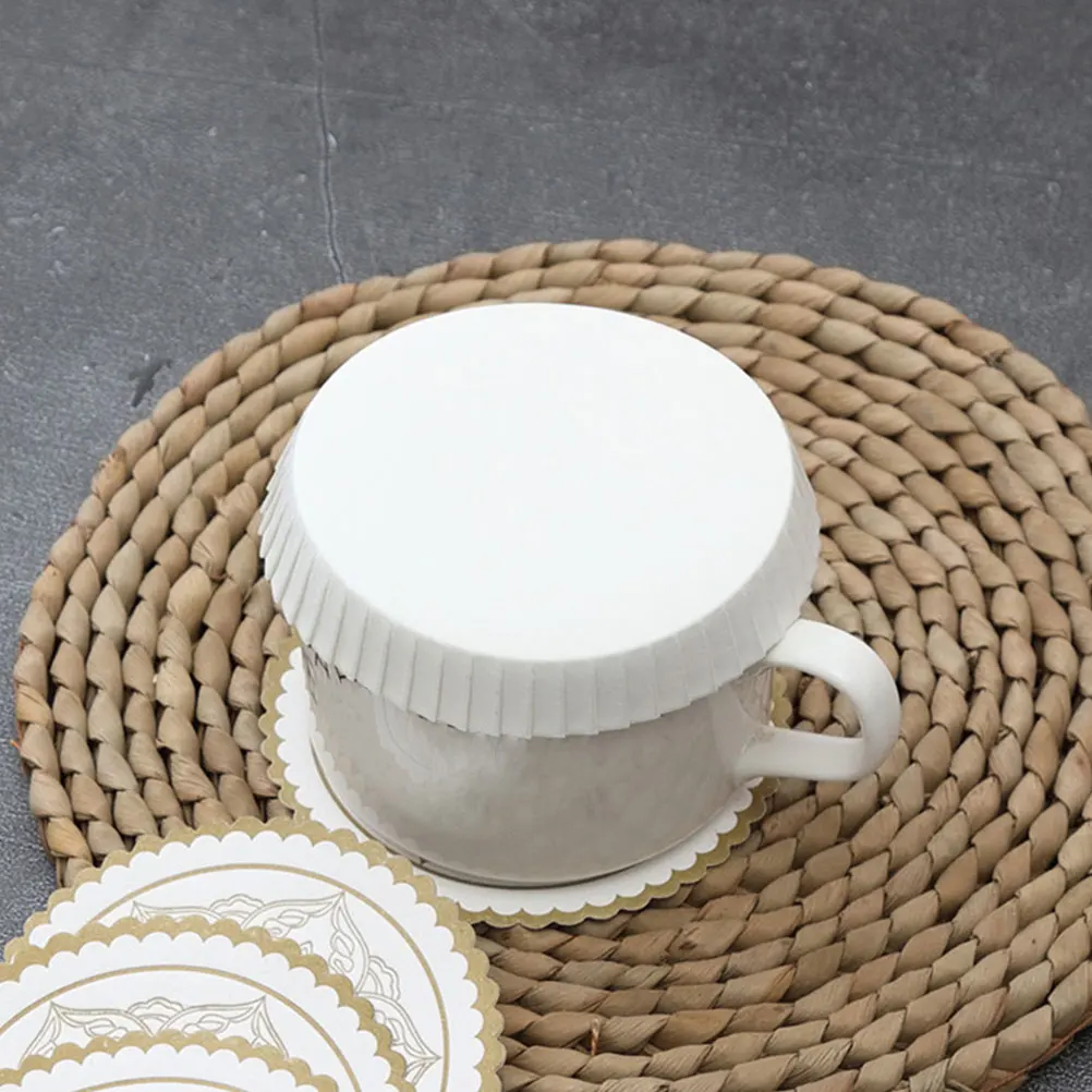 

100 Pcs Disposable Paper Cup Lids Safe Material White Color Coffee Tea Covers Hotels Restaurants Salons Exhibitions
