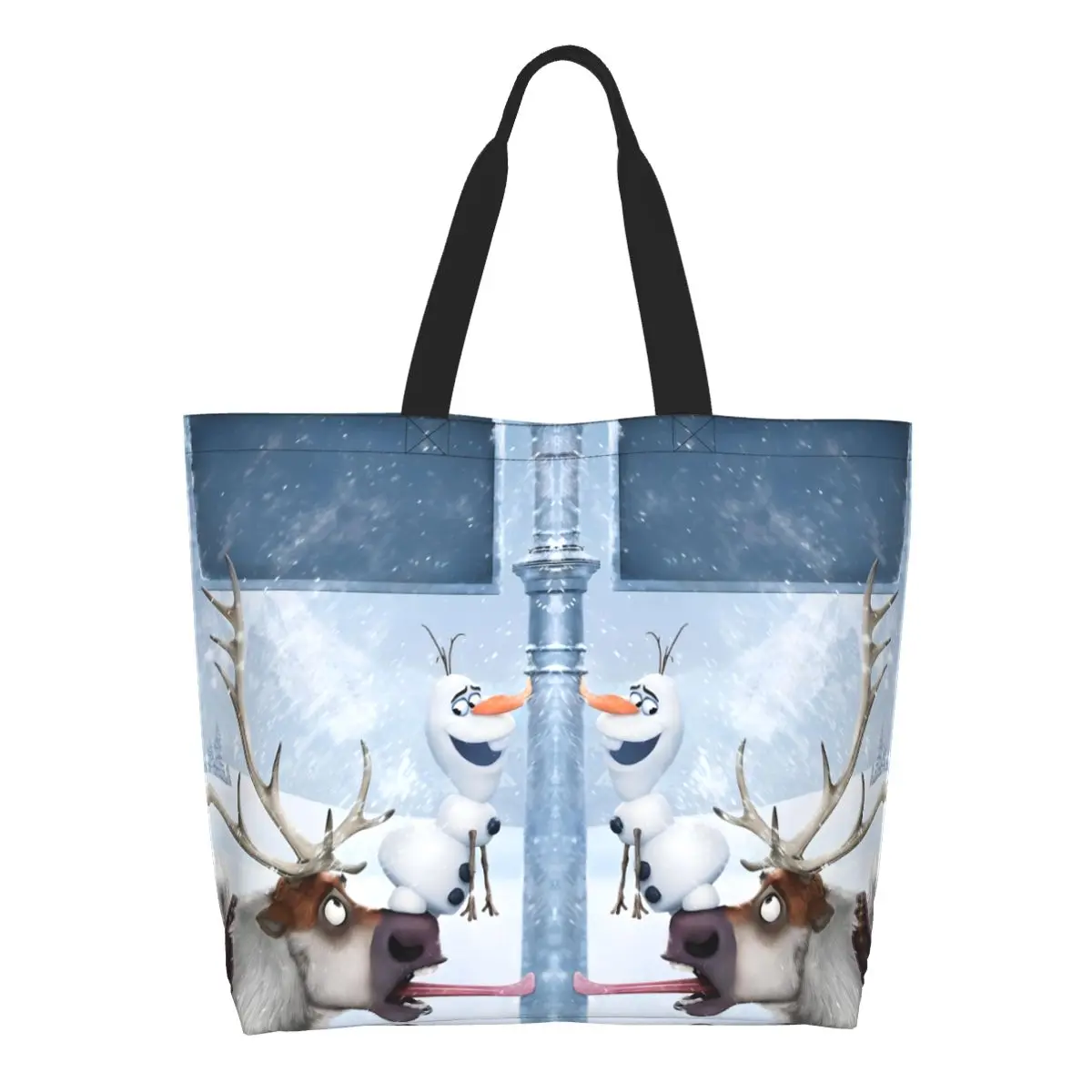 

Custom Fashion Frozen Shopping Tote Bags Recycling Animated Musical Fantasy Film Canvas Grocery Shoulder Shopper Bag