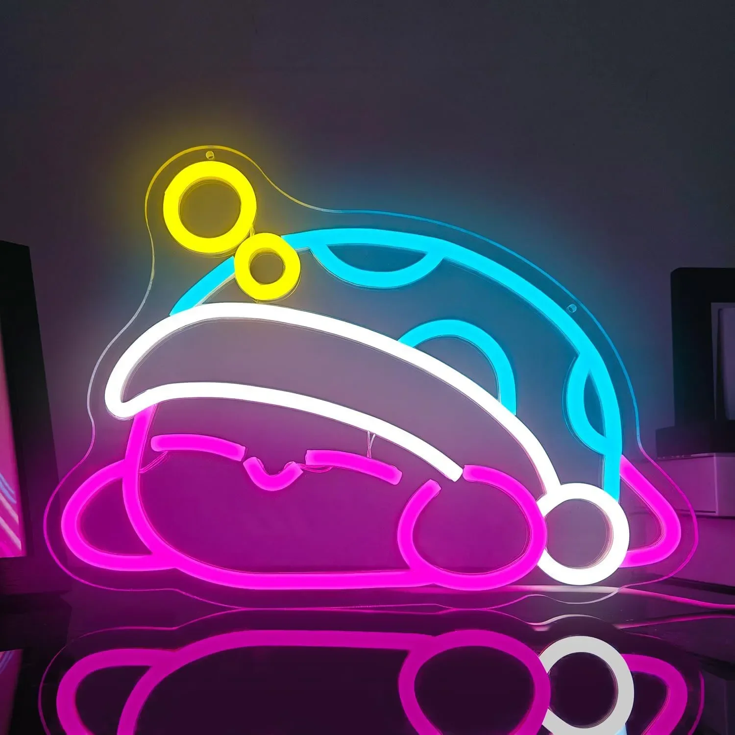 Sleepy Bear LED Neon Sign for Bedroom Decor USB Dimmable Wall Light for Kids Room Teen Dorm Aesthetic Night Light Birthday Gift