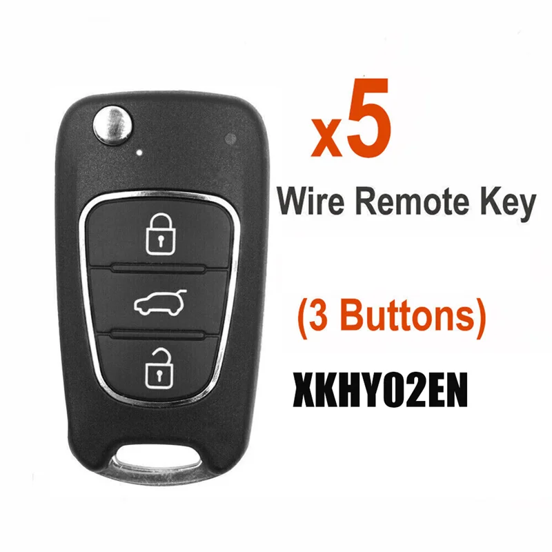 For Xhorse XKHY02EN Universal Wire Remote Key Fob 3 Buttons for Hyundai Type for VVDI Key Tool 5Pcs/Lot