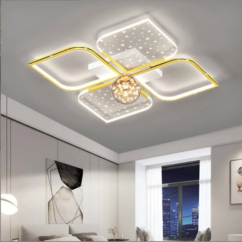 Plafonnier LED Personnalisé au Design Moderne, Luminaire Décoratif de Plafond, Idéal pour un Salon, une Chambre à Coucher ou une Salle à Manger, 2024