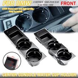 Nueva caja de almacenamiento de consola central delantera con doble orificio para coche, monedero + portavasos para BMW E46 Series 1999-2006 51168217953