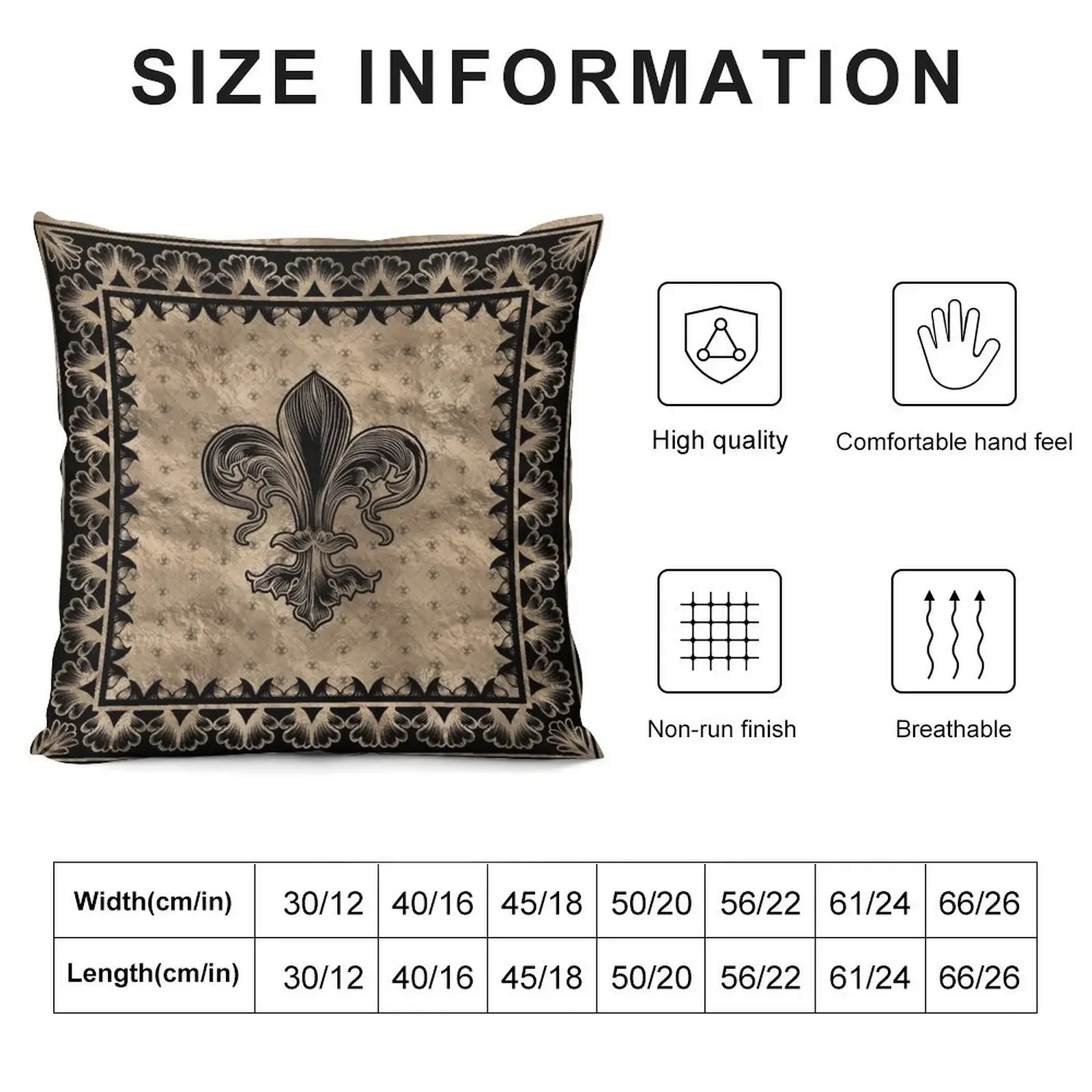 Fleur-de-lis - Black and Gold Throw Pillow Covers For Sofas bed pillows Christmas Pillow pillow