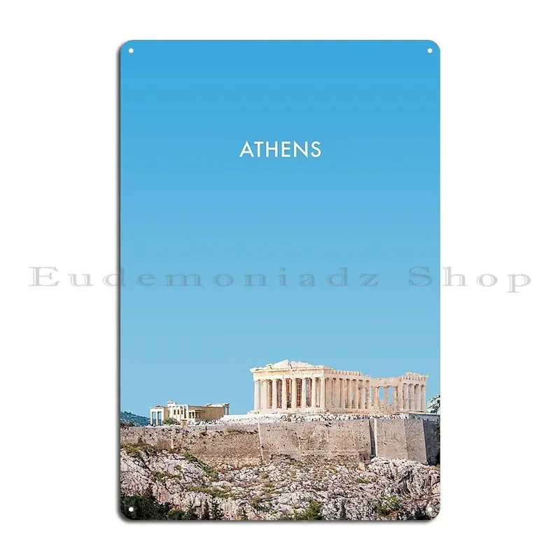 Athens Modern Travel Poster Metal Plaque Poster Printed Party Wall Decor Cave Wall Mural Tin Sign Poster