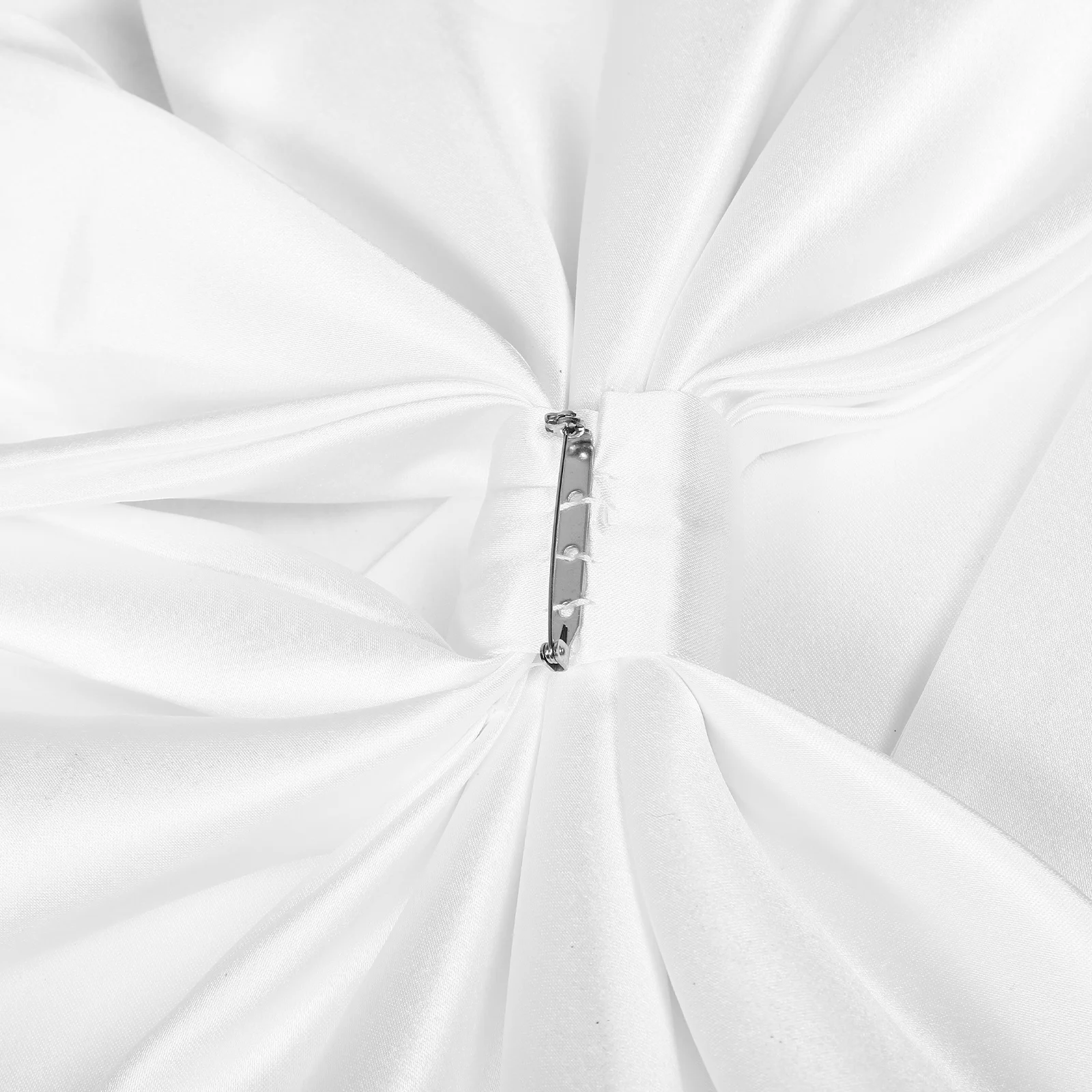 وشاح الخصر الزفاف كبير القوس القابل للانفصال شريط من الساتان الأبيض لثوب الزفاف القابل للإزالة Bowknot فستان مُصمم حسب الطلب للعرائس #5