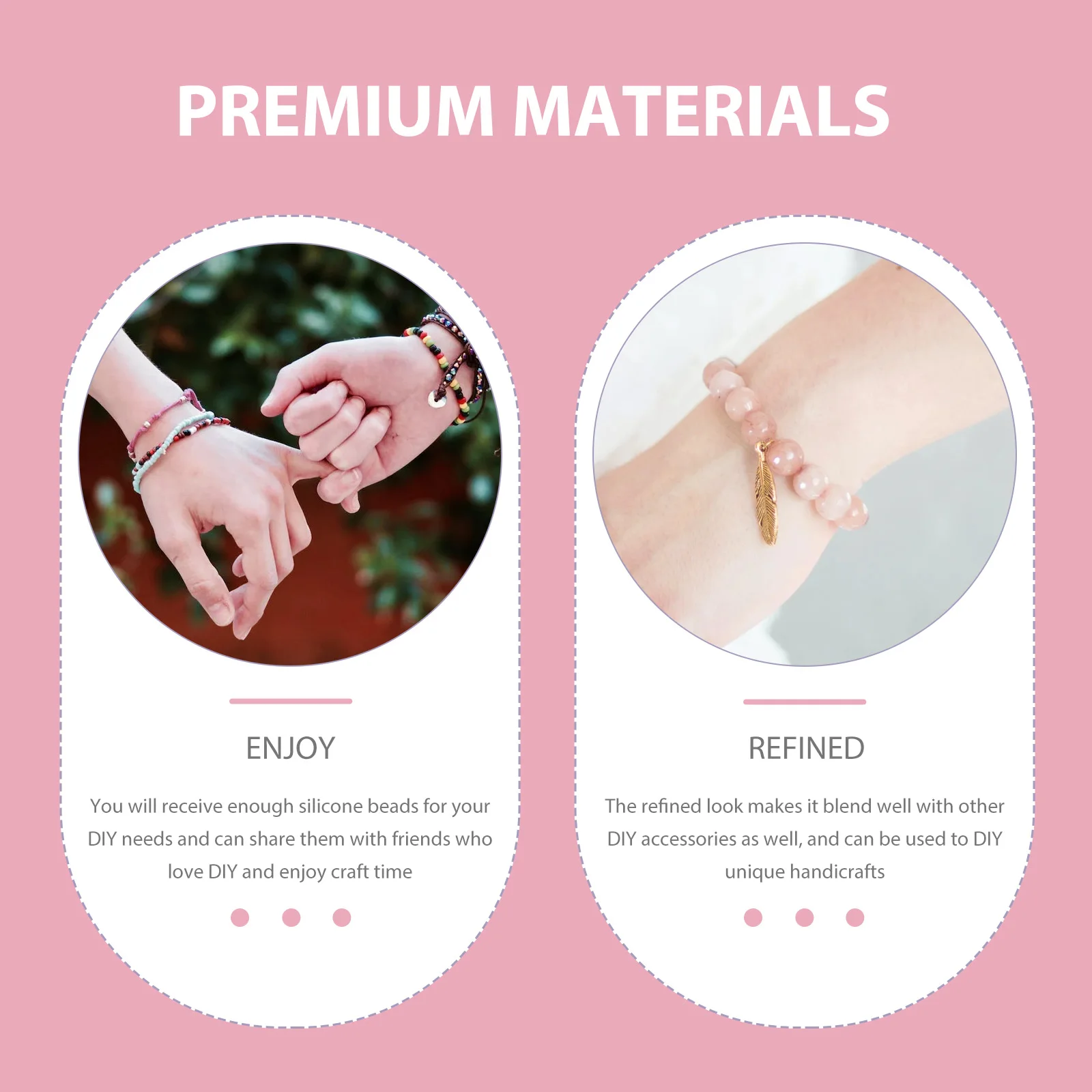 10 Pcs Pink Silicone Beads for DIY Jewelry Crafts Slipper Shaped Loose Beads Wear Resistant Smooth Unique Accessories
