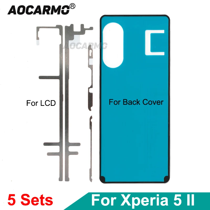 5 sztuk/partia Taśma klejąca do przedniego ekranu LCD, tylnej obudowy i klapki aparatu do SONY Xperia 5 II X5ii SO-52A SOG02