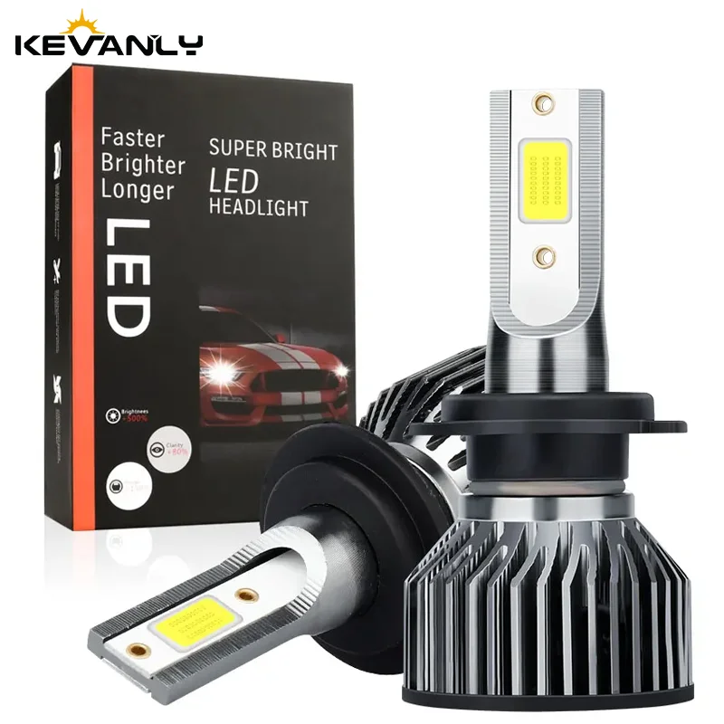 2pcs H7 LED Bulbs Headlights COB H1 H3 H11 H4 Auto Headlamps Lamps Universal For Cars Bulbs White 12V