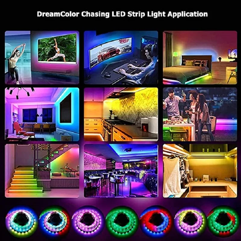 Smart Bluetooth LED Strip Lights Infrared Control RGB5050 Music Sync Flexible 5V Lamp for TV Backlight Christmas Decoration Gift