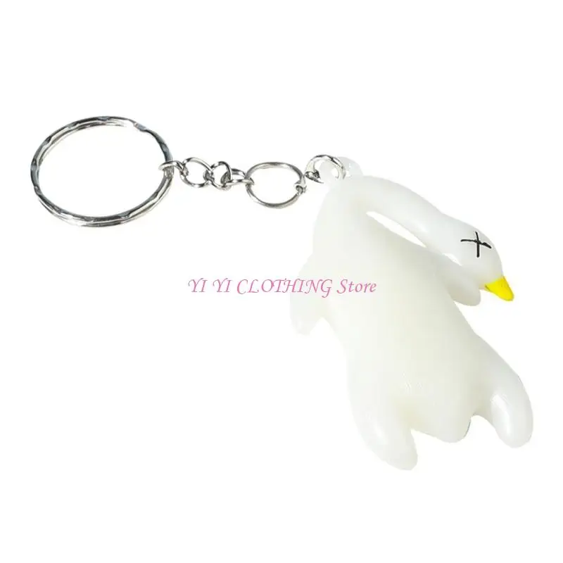 N5KF Color Changing Roast Duck Keychain Pendant Phone Chain Keyring Schoolbag Charm