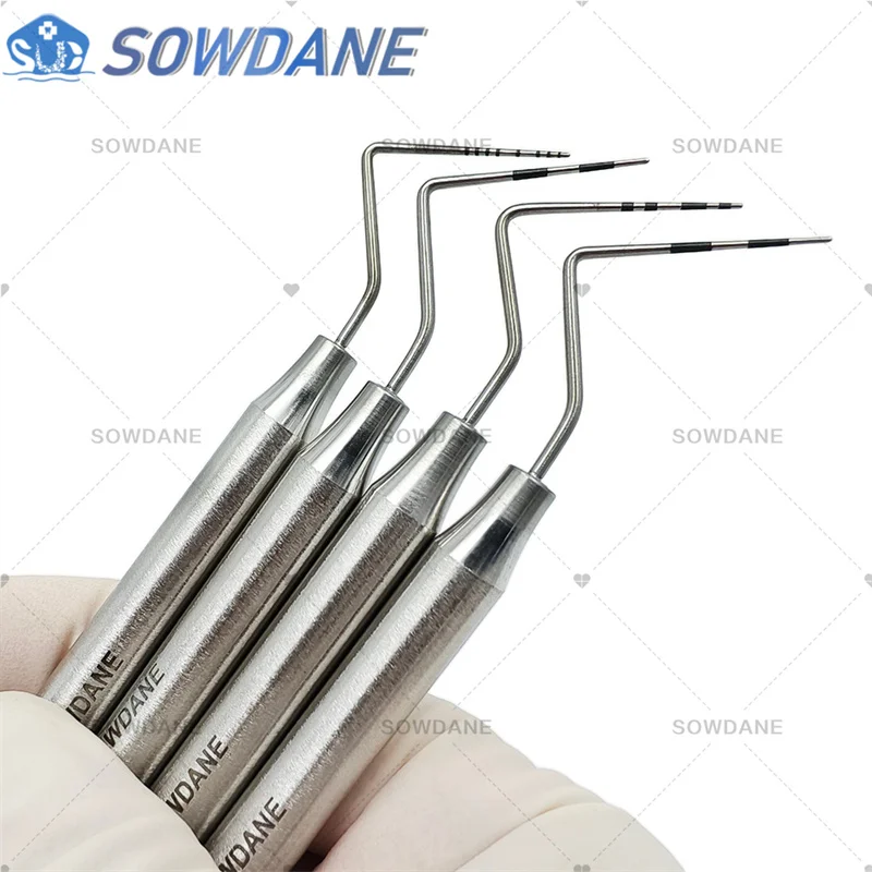 Dental Periodontal Probe with Scaler Explorer Instrument Tool Tooth Cleaning Scaler Dentist Endodontic Probes Round Handle
