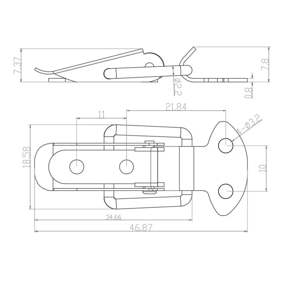 Brand New Fibbia In Acciaio Inox 4/10x Cassa Nera Serratura Cerniera Fermo Caricato A Molla Clip Chiusura A Scatto Blocco A Molla