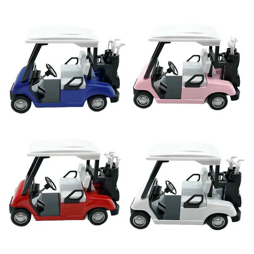 

Мини-тележка для гольфа из сплава с откатным механизмом и клюшкой, литая под давлением модель игрушки, коллекционная модель автомобиля, новогодний подарок для детей