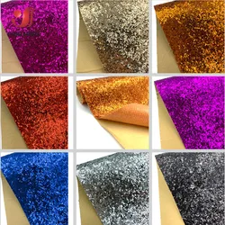 15in x 47in Self Adhesive Chunky Glitter Leather Patch Shiny Fabric Vinyl Faux Leathers for DIY Hairbows Gifts Home Decoration