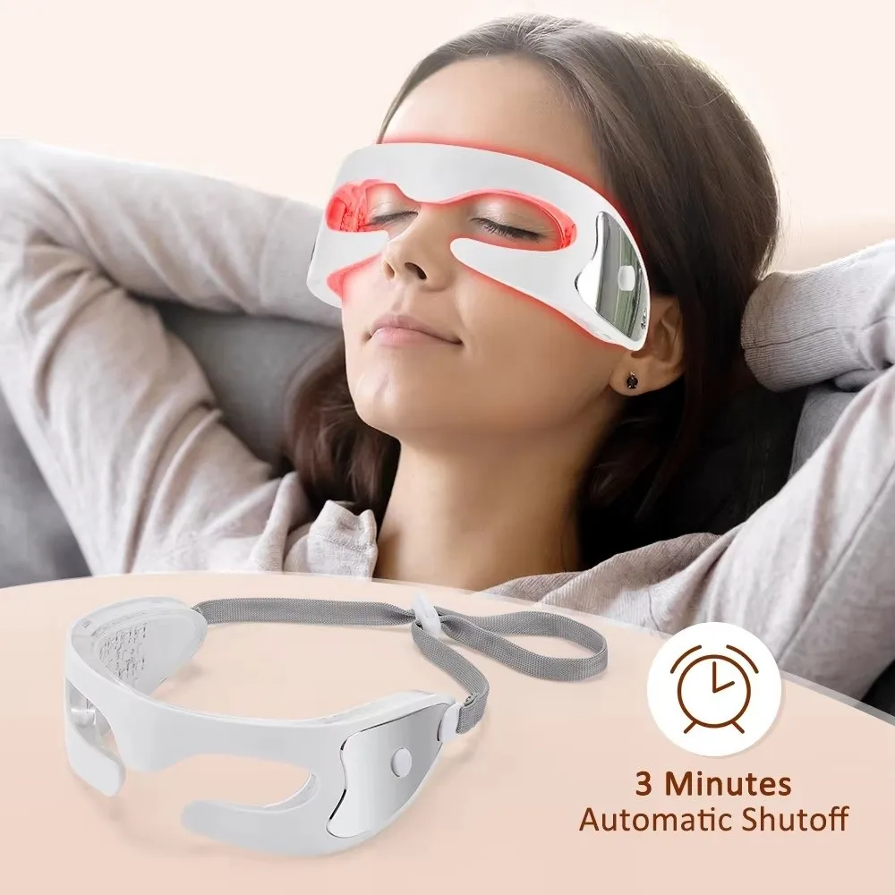 LED Photon Light LED Eye Massager Red Light Therapy 3D Massage Technology Anti Aging Eye Massager Dark Circles Removal