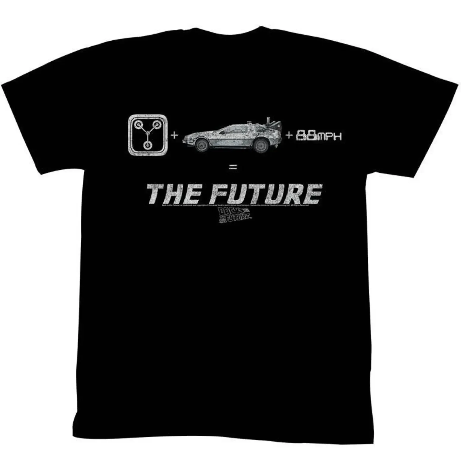 Back to the Future Equation Black Adult T Shirt vintage Washed Casual Soft Stretched Comfortable Unisex Versatile Stylish homme