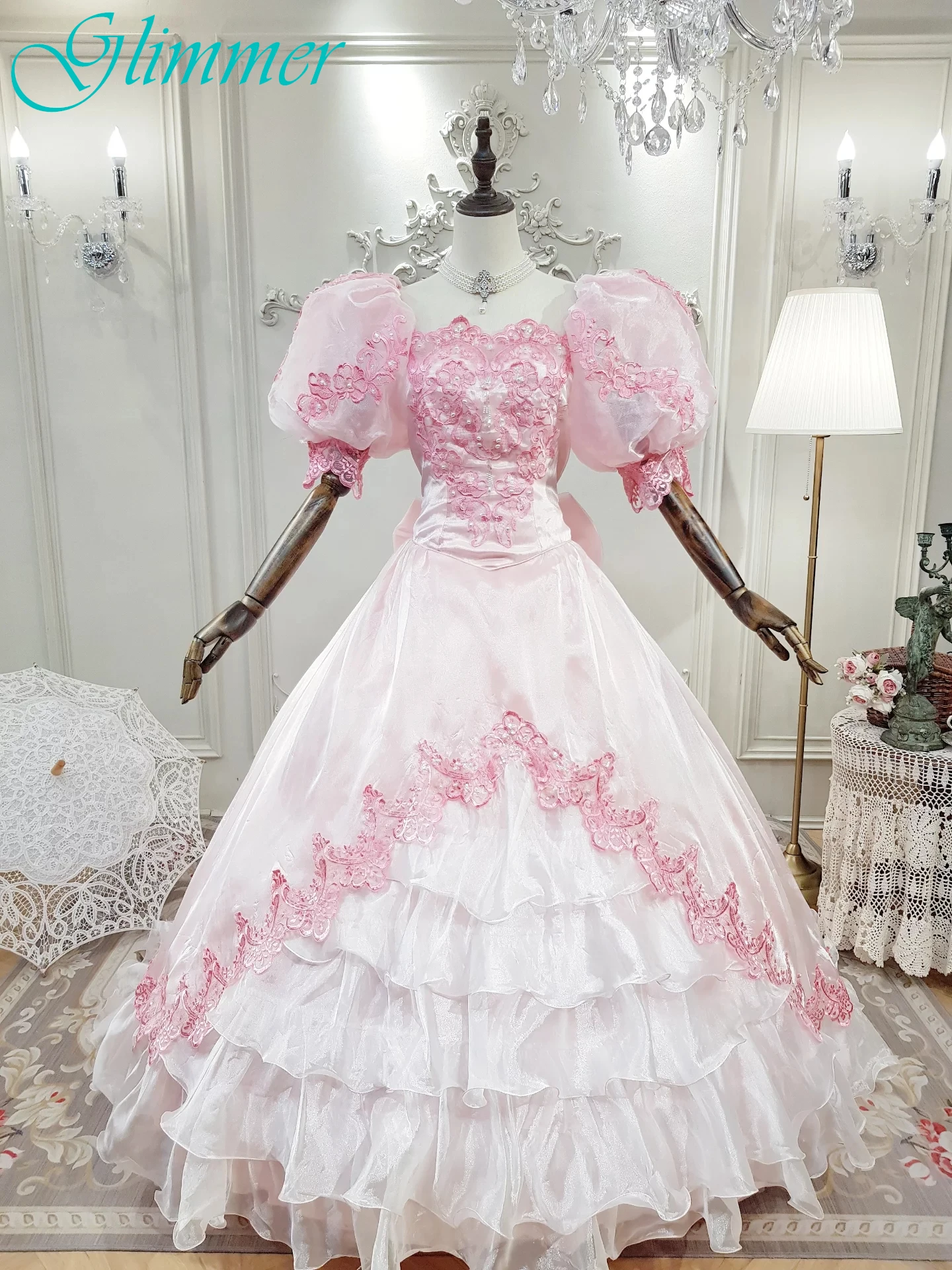 

Customized A-Line Square Collar Puff Sleeves Elegant Evening Dress Delicate Bespoke Occasion Gowns Fashion Modern Party Dress