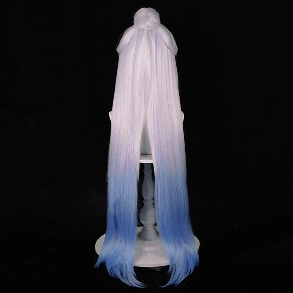 Honkai Star Rail JingLiu Wigs Synthetic Long Straight White Blue Gradient Game Cosplay Hair Wig For Party