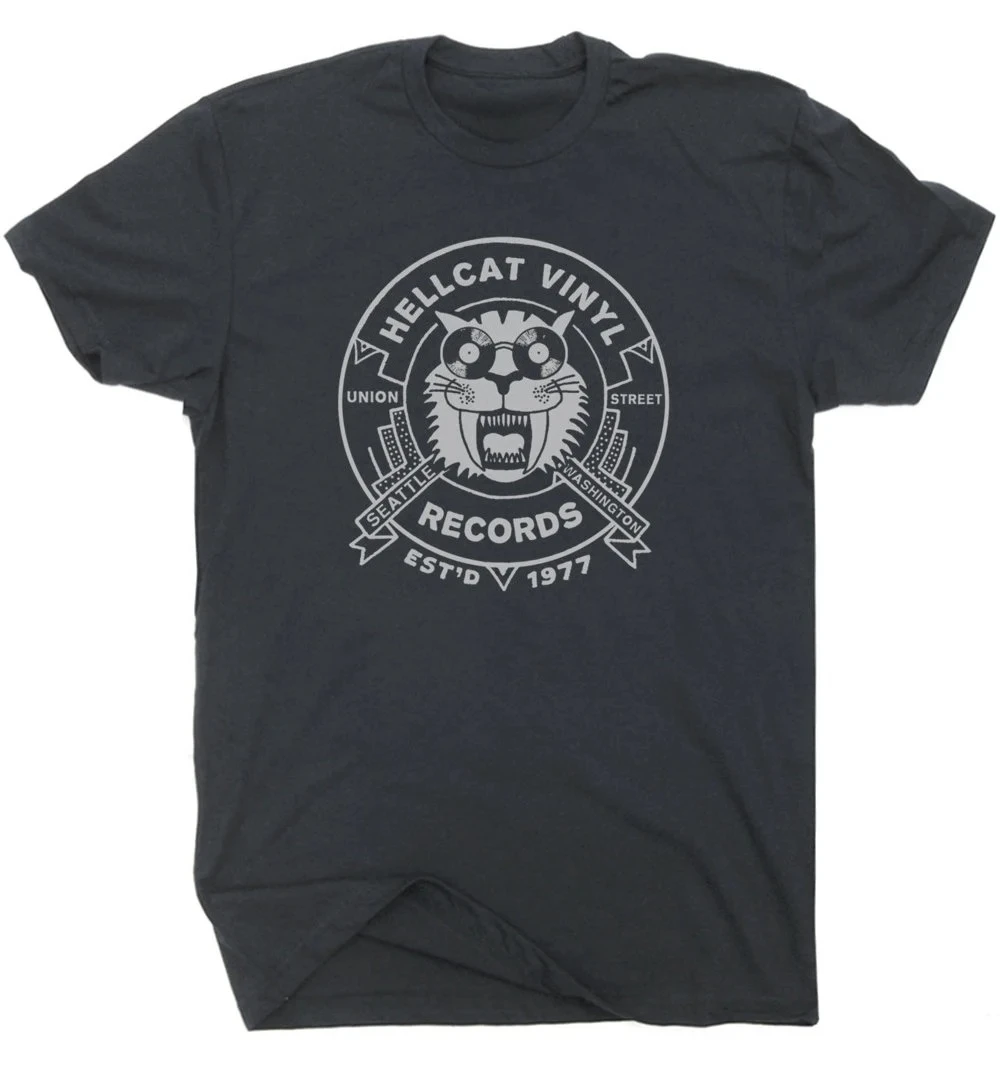 Vinyl-Record-T-Shirt für Herren, Sommerstil, kurzärmliges Baumwollshirt mit Rundhalsausschnitt, Kawanami Gothic-Stil, Retro-Street-Fashion