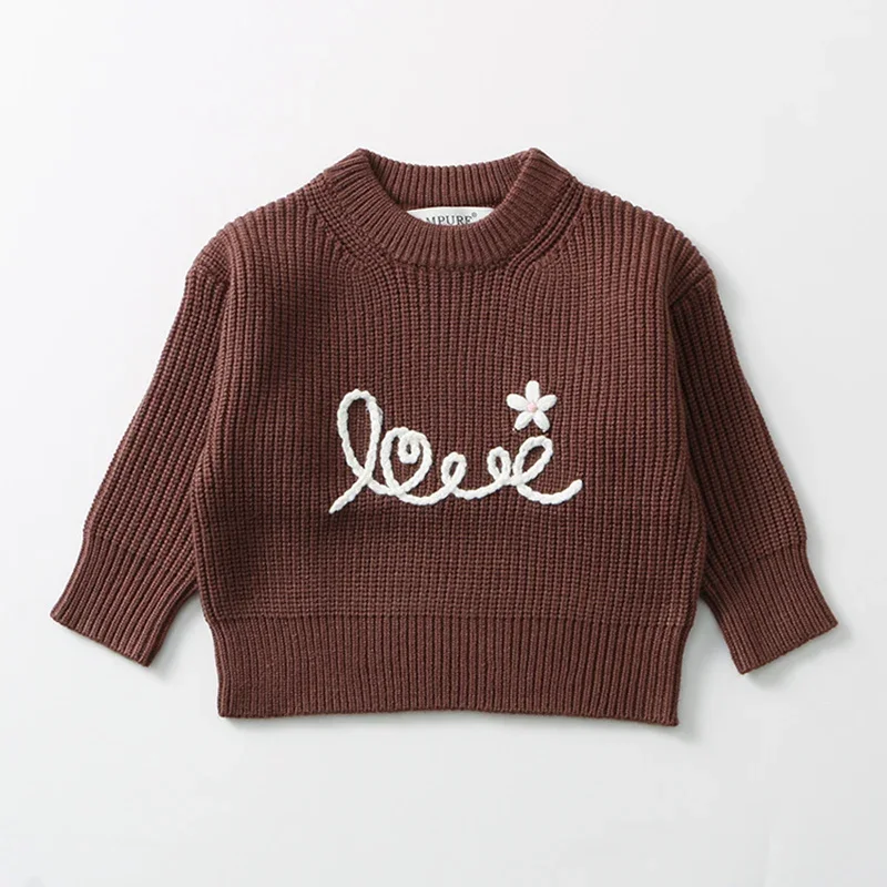 ربيع جديد 2026 0-3 سنوات ملابس الأطفال سترة الطفل الرضع طفل الفتيان الفتيات طويلة الأكمام محبوك المطرزة البلوز سترة
