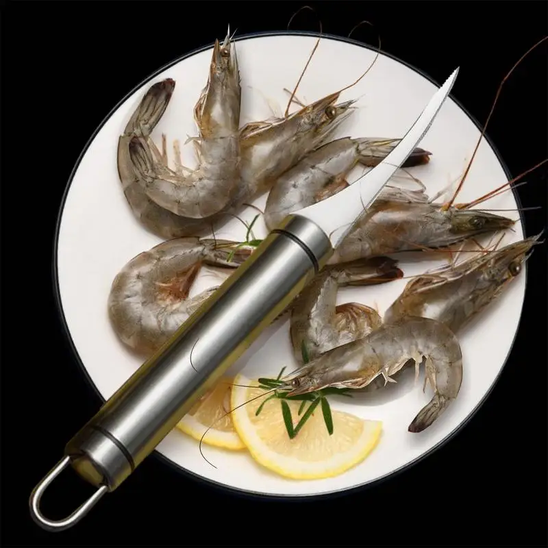 Shrimp Line Knives Stainless Steel Shrimp Cleaner Knives With Handle 420 Stainless Steel Shrimp Deveiner Tool For Seafood Knives