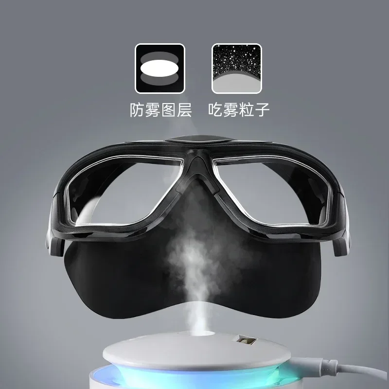 Professional Anti-fog HD Large Frame Lens Freediving Snorkeling Equipment Scuba Full Face Large Frame Diving Goggles