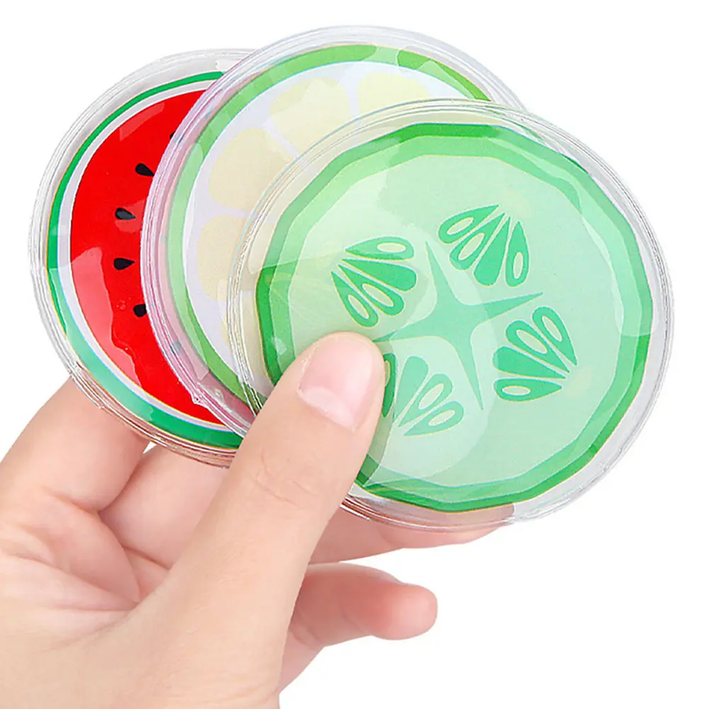 

6Pcs Fruit Shape Cooling Eye Pads Soft Gel Dual Hot Cold Therapy Eye Fatigue Relief Summer Cold Pack Cooling Ice Pack