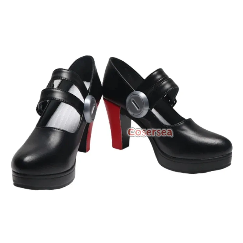 

wiwiwi 123Cosersea Cosplay Shoes Game Zenless Zone Zero Ellen Joe High Heel Women Halloween Black PU Leather Cos Cospl