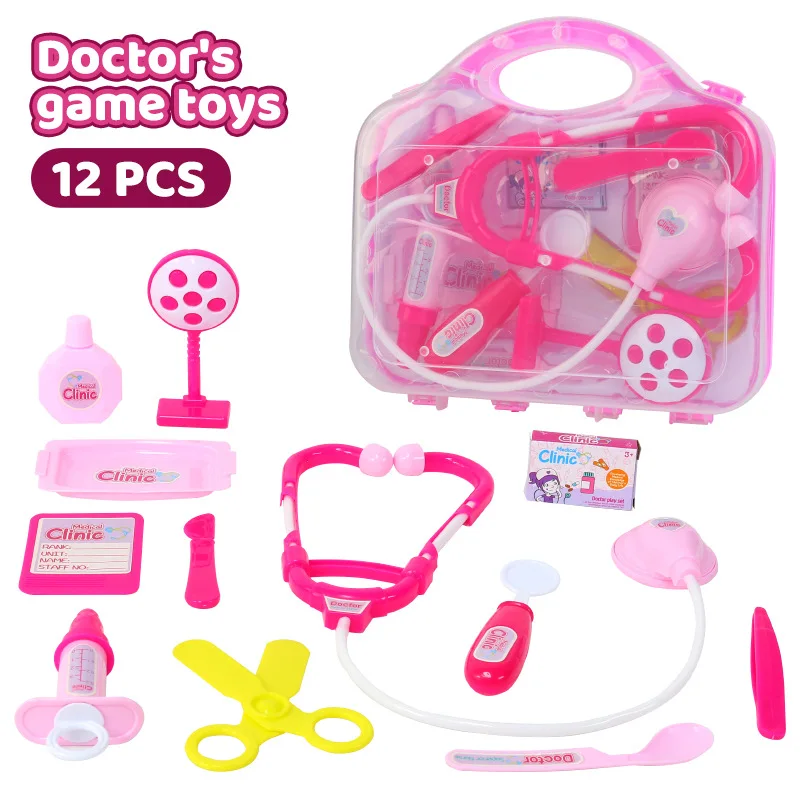 Doctor ชุดของเล่นเด็กเล่นเกม House หูฟังชุดฉีดจําลองเด็กชุดแพทย์สาวของขวัญของเล่นเพื่อการศึกษา